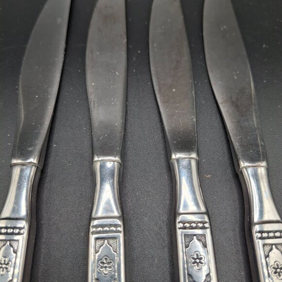 Oneida Lisbon Distinction Stainless Butter Knives Set Of 4 No Black Offset - Picture 3 of 4